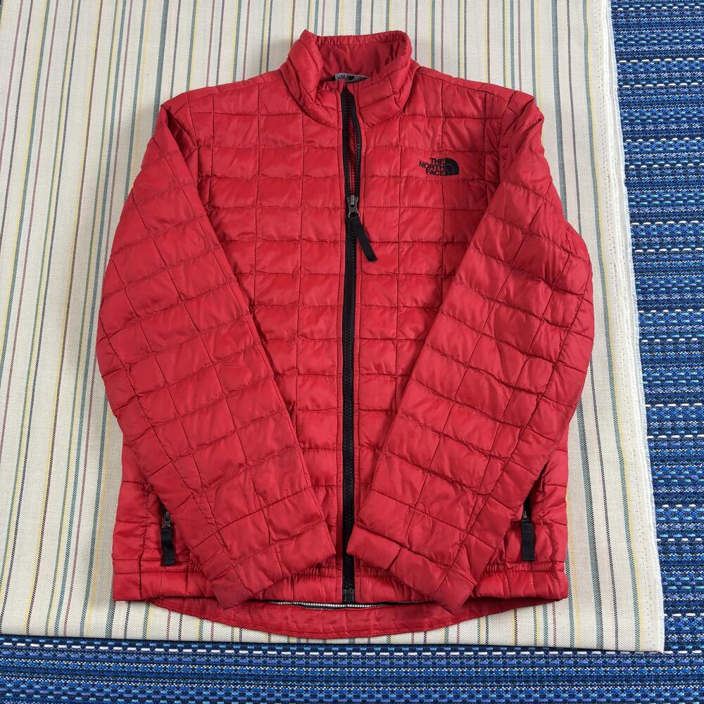 The North Face Jacket Boys Medium 10/12 Red ThermoBall Puffer Full Zip Warm